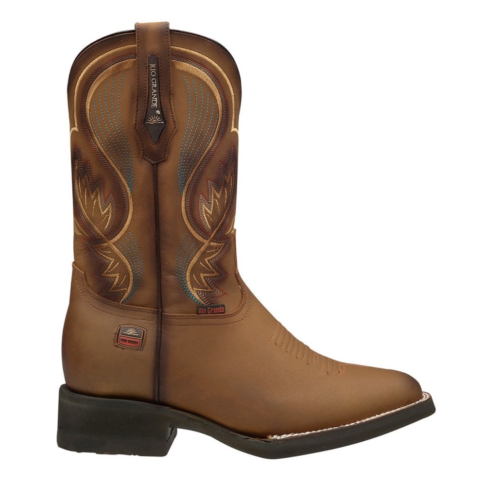 Rio Grande Carson Genuine Bovine Leather Western Boots with Zip Cowboy UNISEX